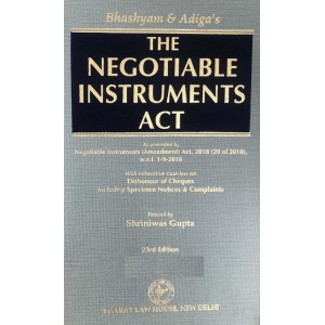 Bhashyam & Adiga's The Negotiable Instruments Act [HB] by Shriniwas Gupta for Bharat Law House